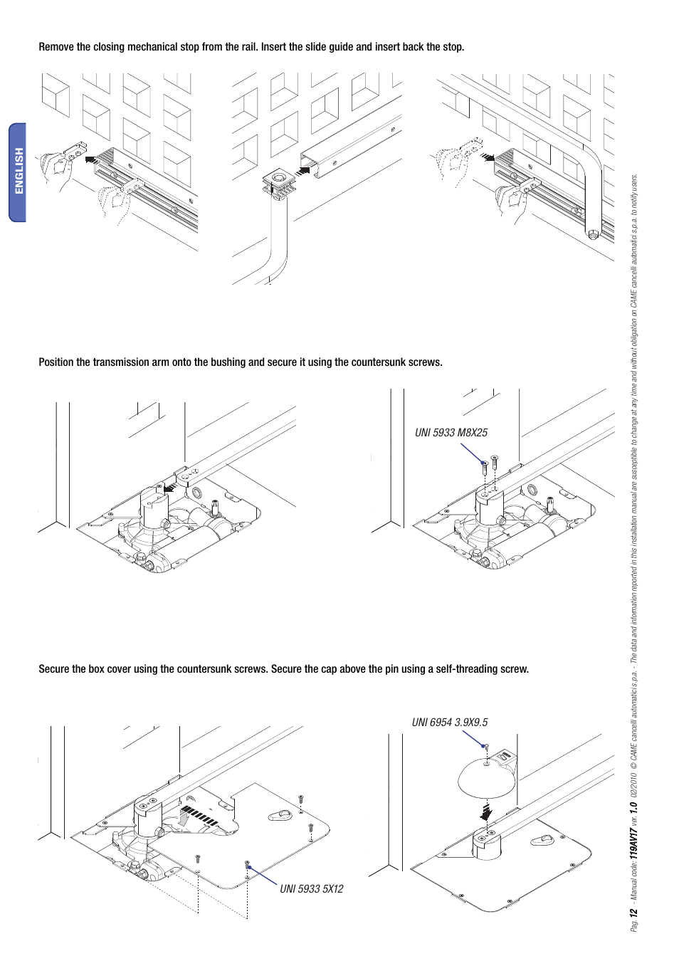 CAME Myto ME User Manual | Page 12 / 20