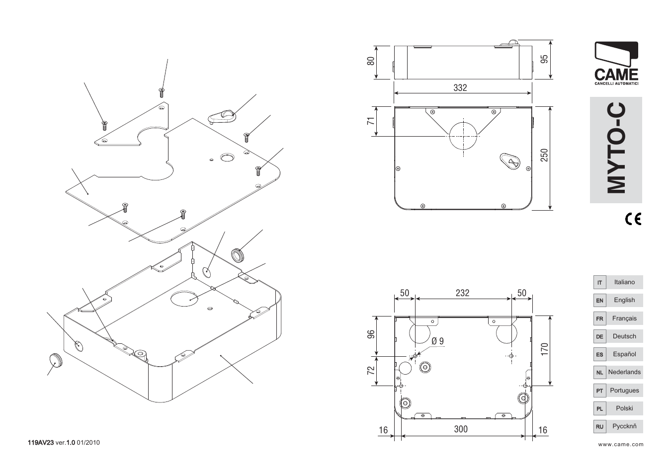 CAME Myto-C User Manual | 8 pages