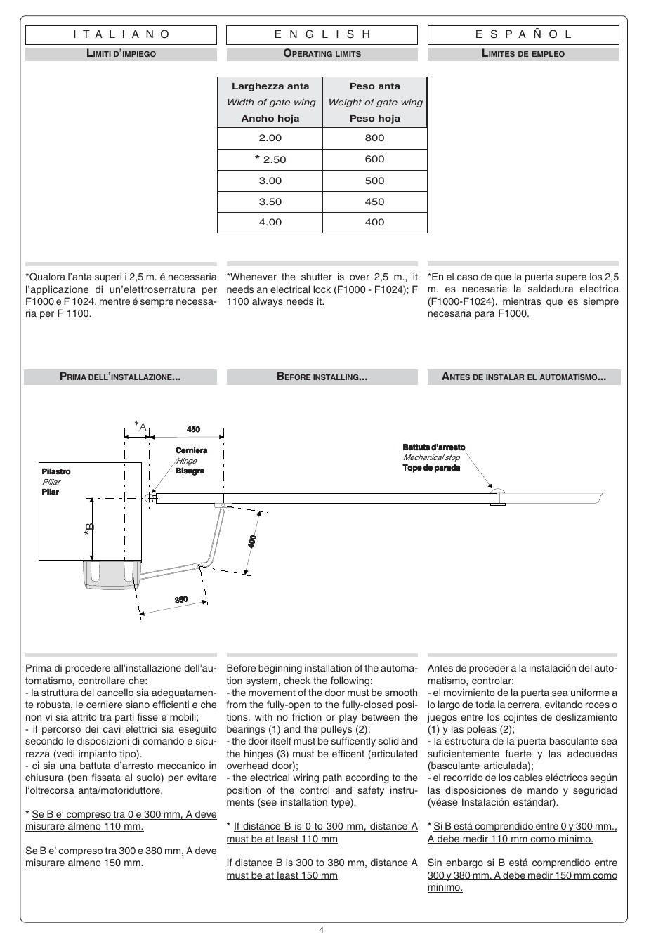 CAME Ferni 230v User Manual | Page 4 / 12