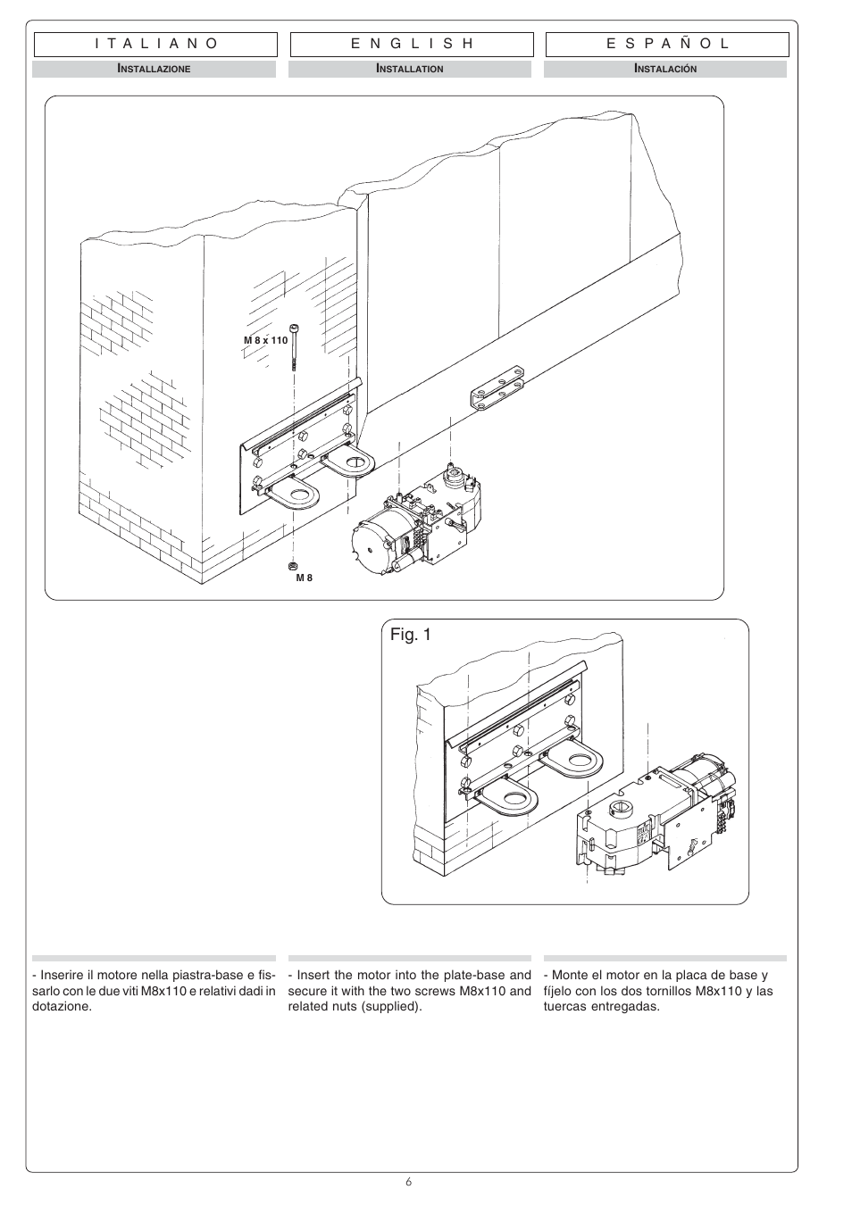 Fig. 1 | CAME Ferni 230v User Manual | Page 6 / 12