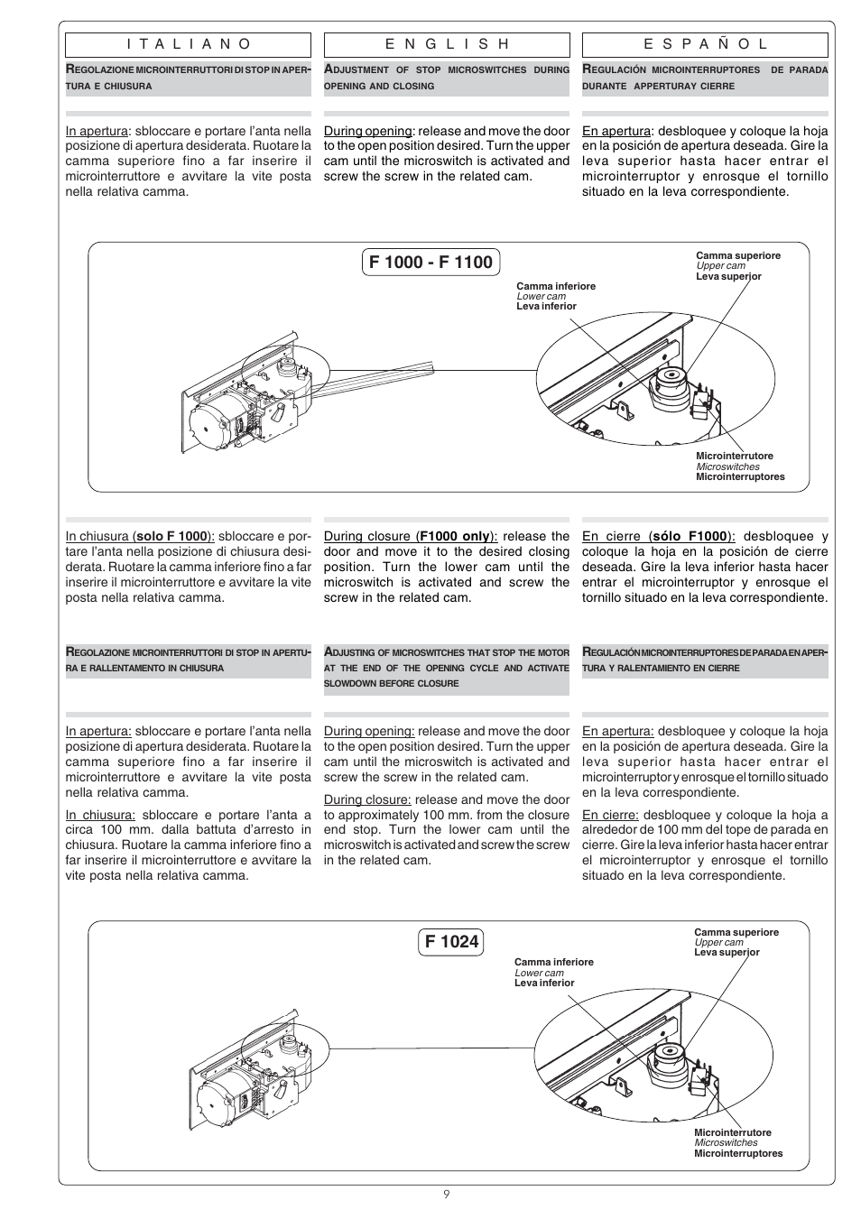 CAME Ferni 230v User Manual | Page 9 / 12