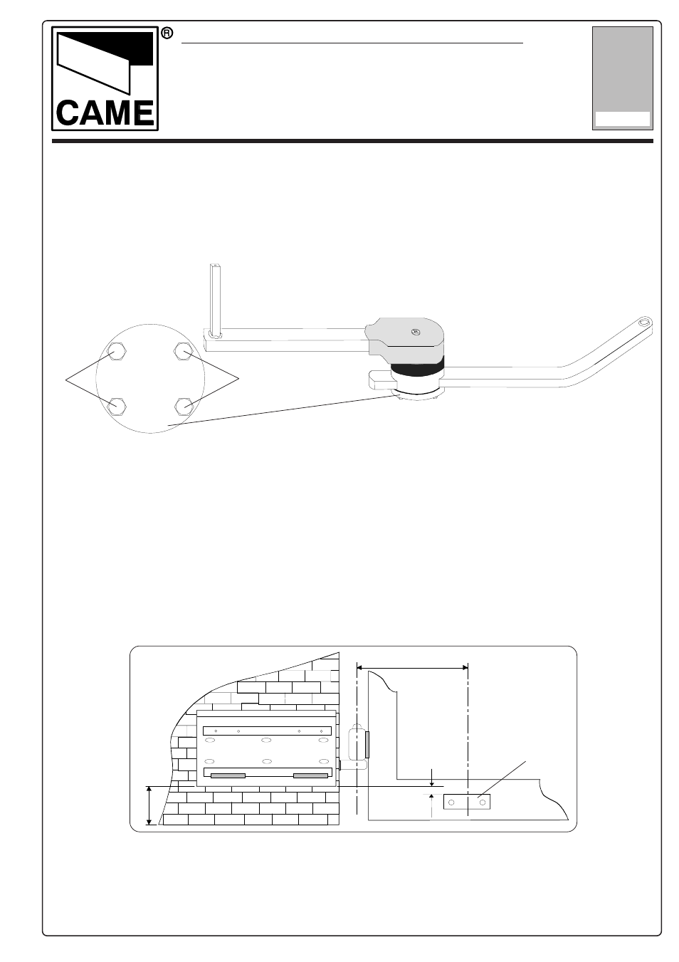 CAME F1003 Stop Arm User Manual | 2 pages