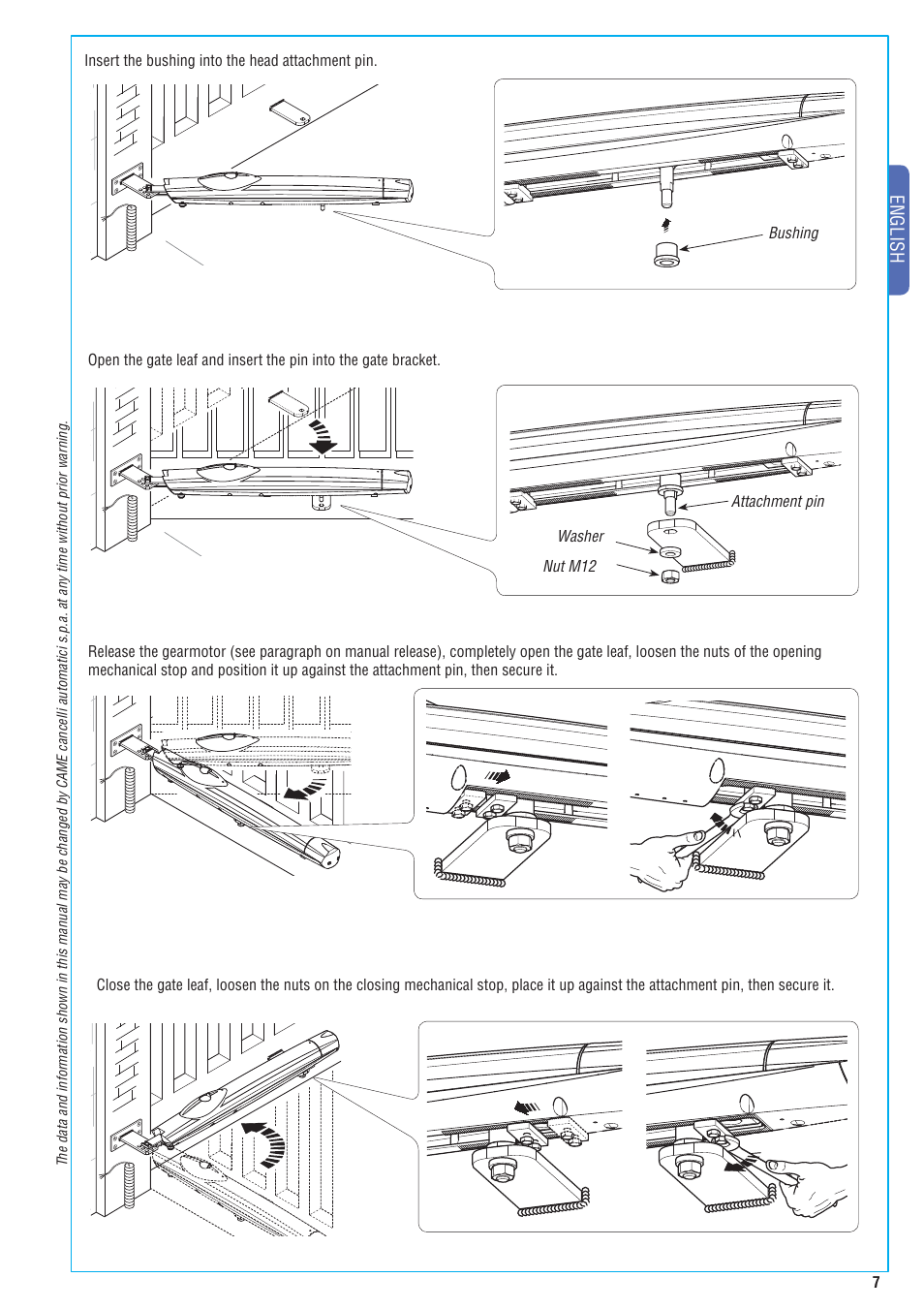 English | CAME Amico-S230 Kit User Manual | Page 7 / 14
