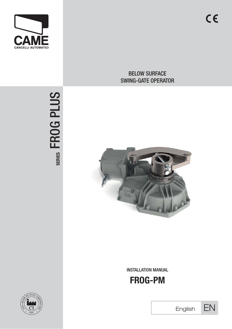 CAME Frog-PM User Manual | 18 pages