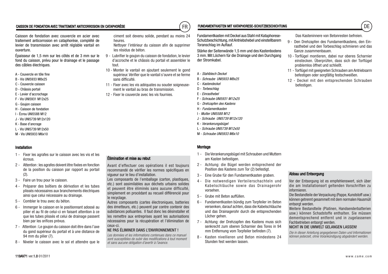 CAME Frog-PC User Manual | Page 5 / 8