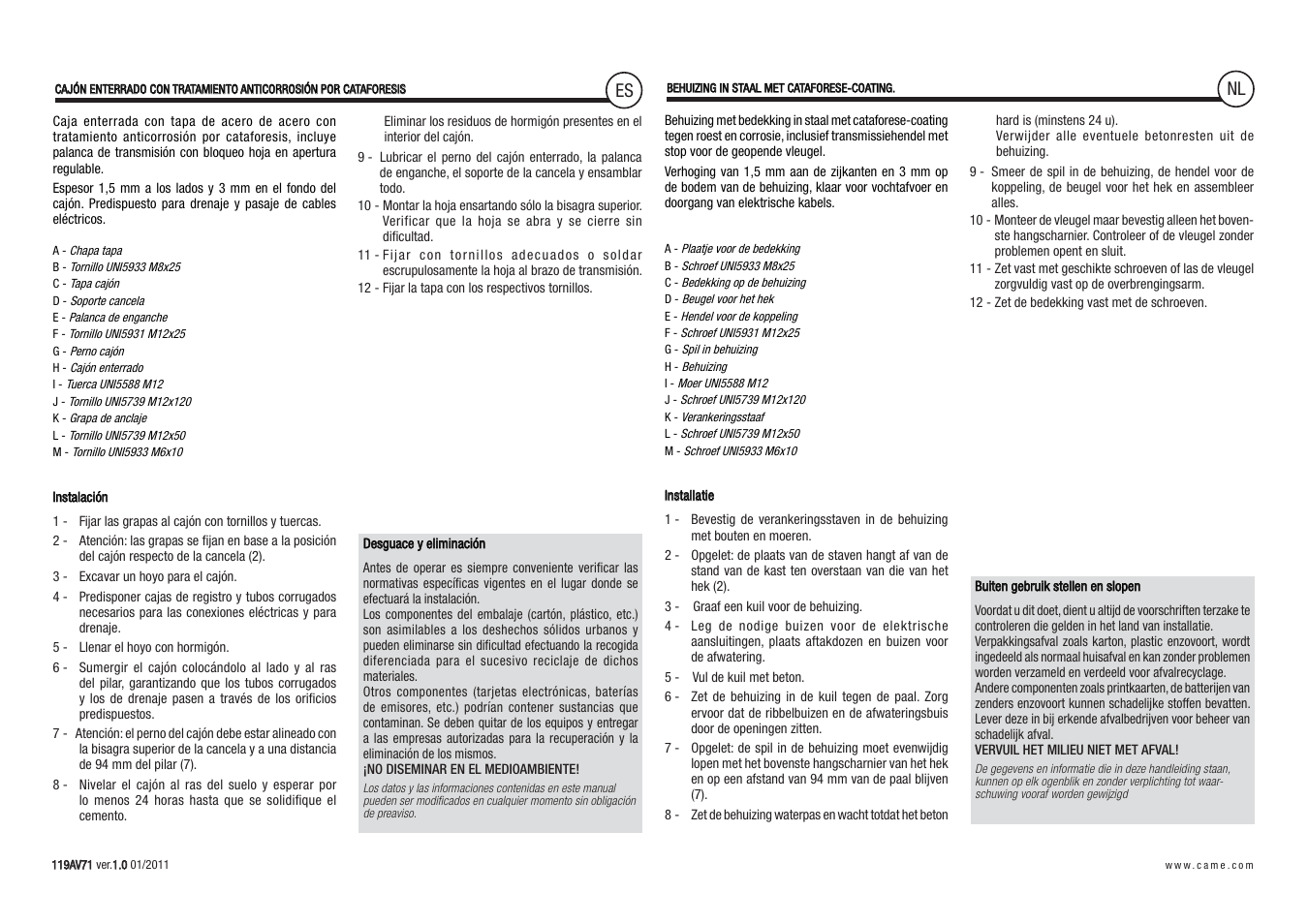 CAME Frog-PC User Manual | Page 6 / 8