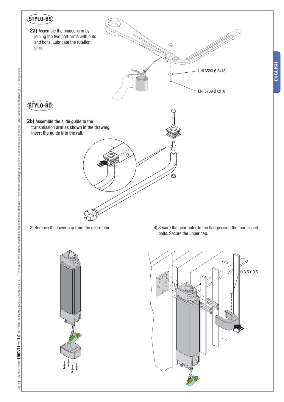 Stylo-bs stylo-bd | CAME Stylo User Manual | Page 11 / 20