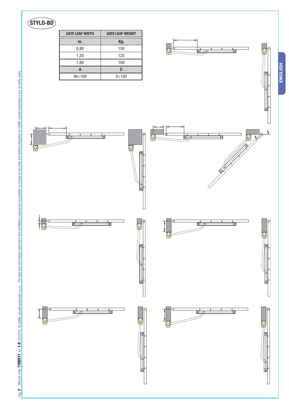 Stylo-bd | CAME Stylo User Manual | Page 7 / 20