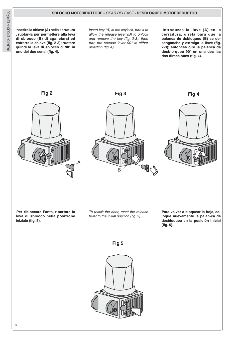 Ab fig 2 fig 3 fig 4 fig 5 | CAME Krono User Manual | Page 8 / 10