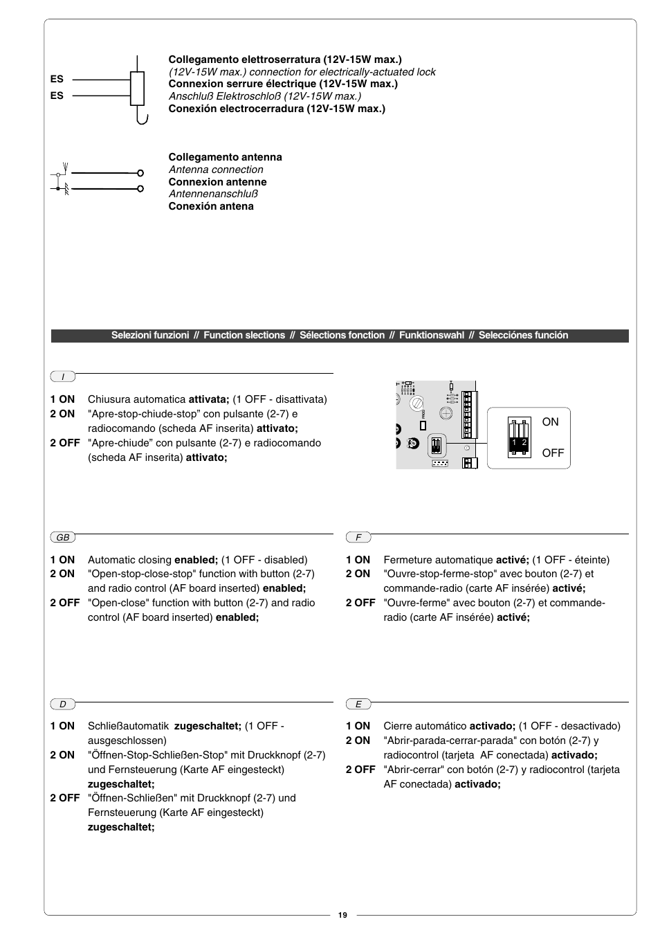 CAME Fast User Manual | Page 19 / 24