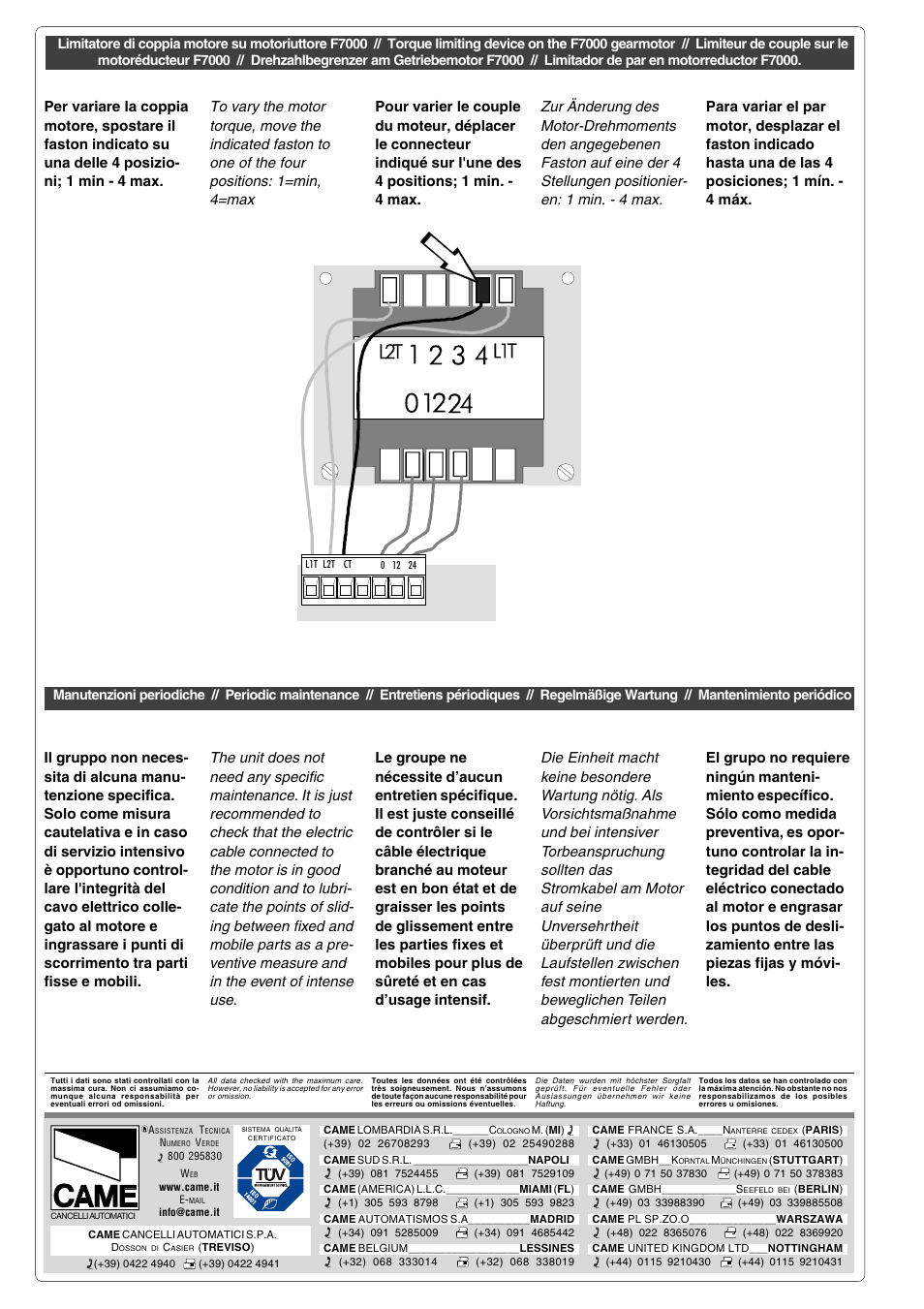 L2t l1t | CAME Fast User Manual | Page 24 / 24