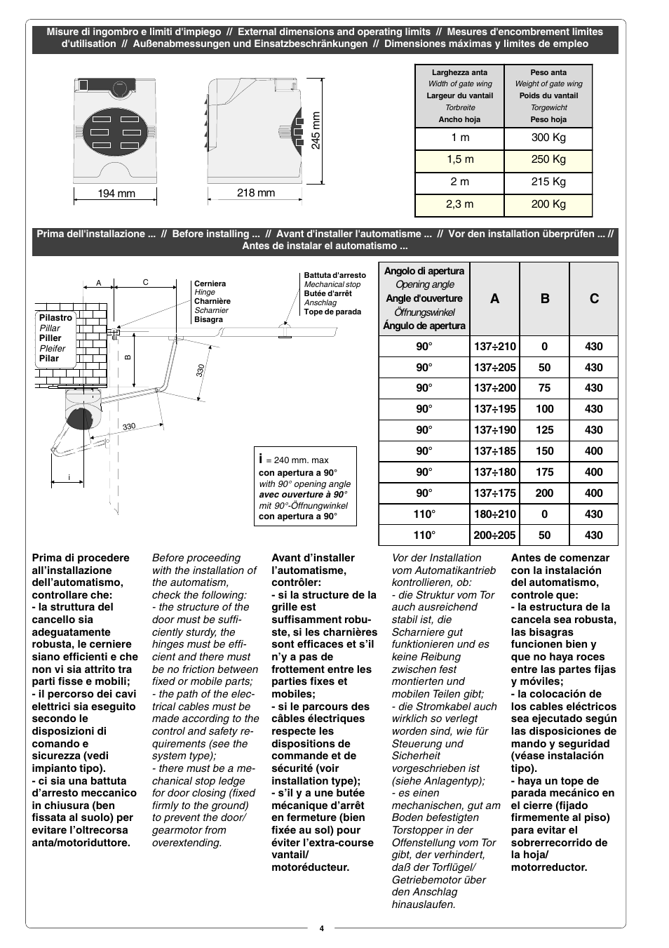 Ab c | CAME Fast User Manual | Page 4 / 24