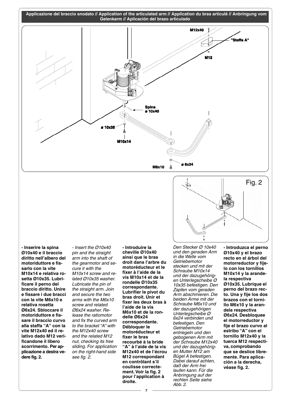 Fig. 2 | CAME Fast User Manual | Page 7 / 24