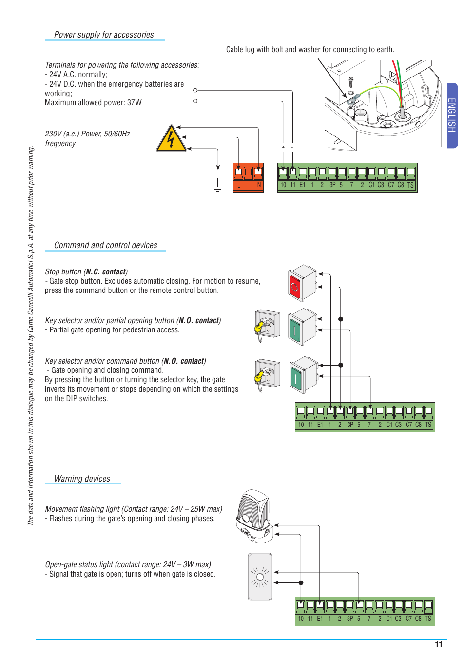English | CAME BX-243 Kit User Manual | Page 11 / 22