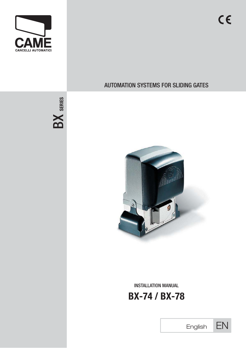 CAME BX-78 Kit User Manual | 24 pages