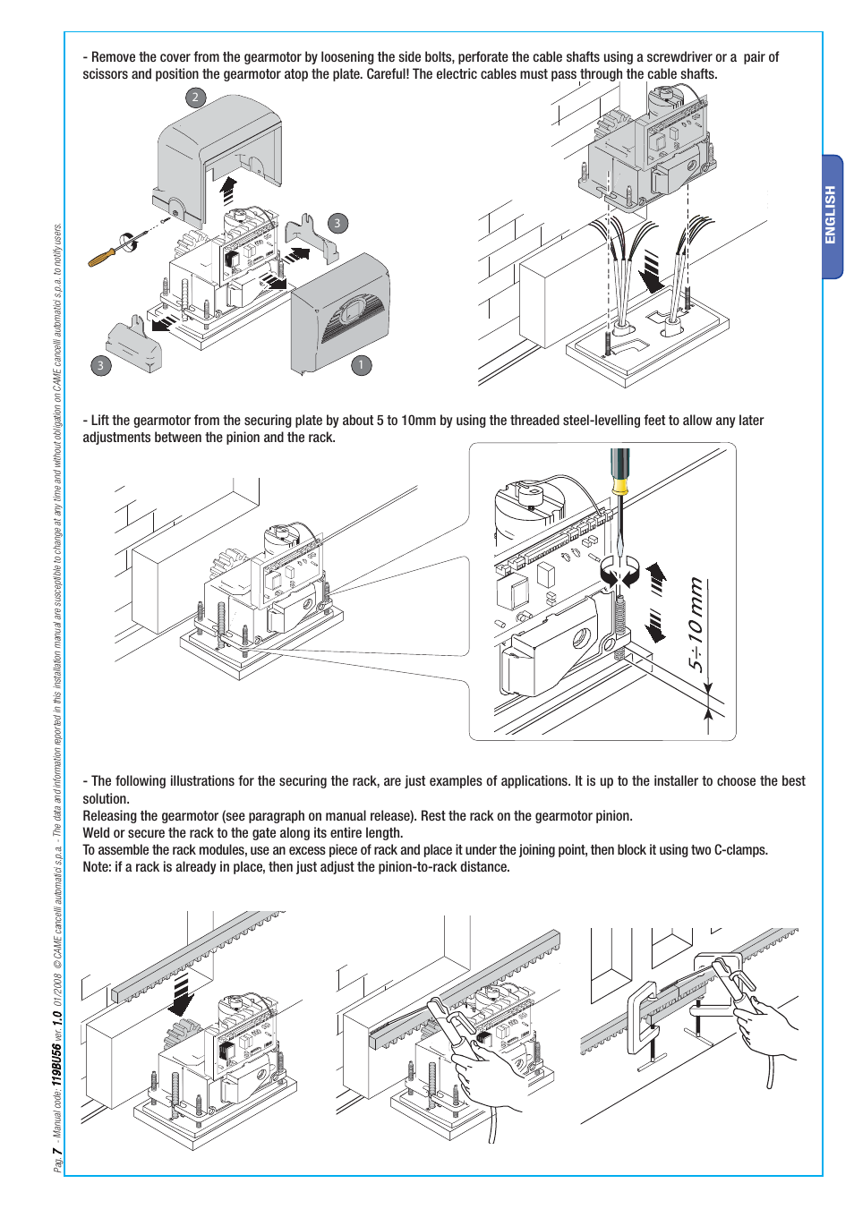 CAME BX-78 Kit User Manual | Page 7 / 24