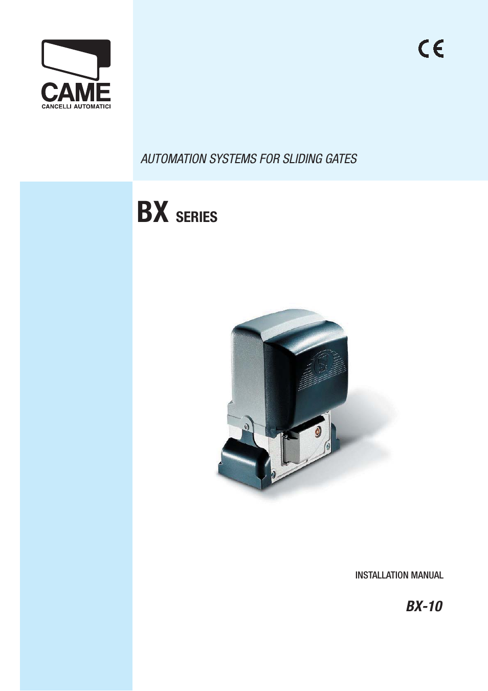 CAME BX-10 Kit User Manual | 34 pages