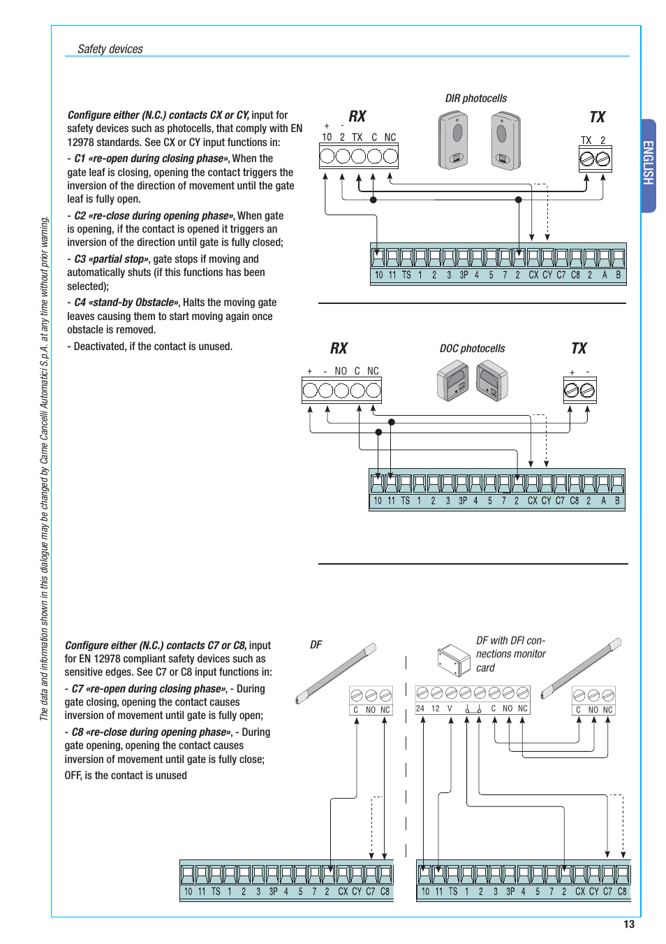 Rx tx, English | CAME BX-10 Kit User Manual | Page 13 / 34