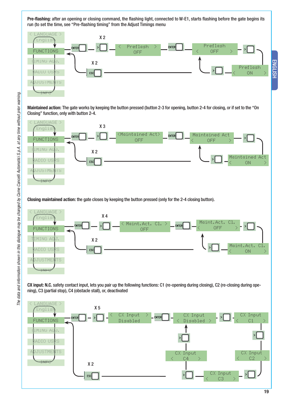 English | CAME BX-10 Kit User Manual | Page 19 / 34