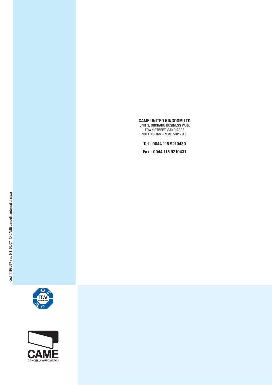 CAME BX-10 Kit User Manual | Page 34 / 34