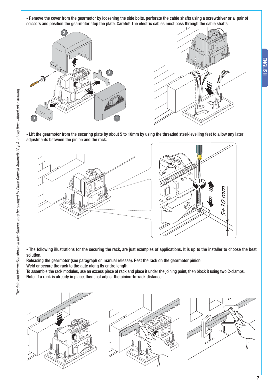 English | CAME BX-10 Kit User Manual | Page 7 / 34