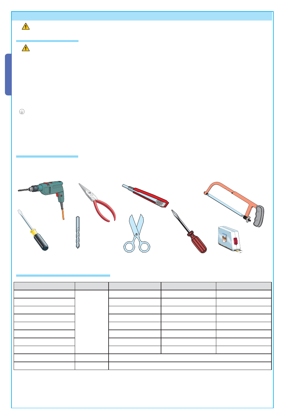 5 installation, 1 preliminary checks, 2 tools and materials | 3 cable list and minimun thickness, English | CAME BX-241 User Manual | Page 4 / 16