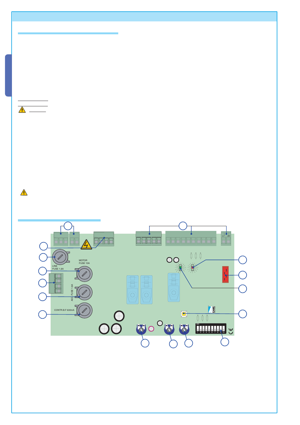 6 control board, 1 technical description board zbx241, 2 zbx241 main components | English | CAME BX-241 User Manual | Page 8 / 16