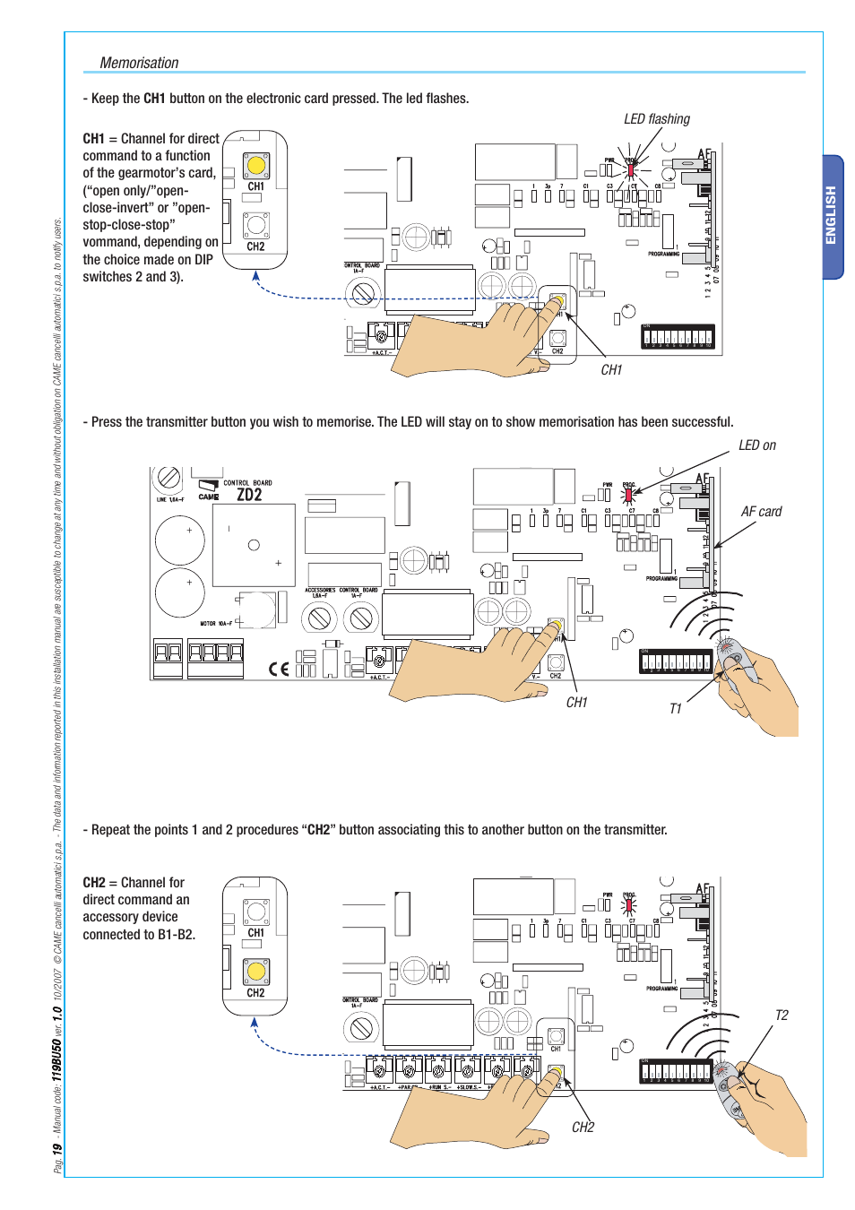 CAME BX-246 Kit User Manual | Page 19 / 24