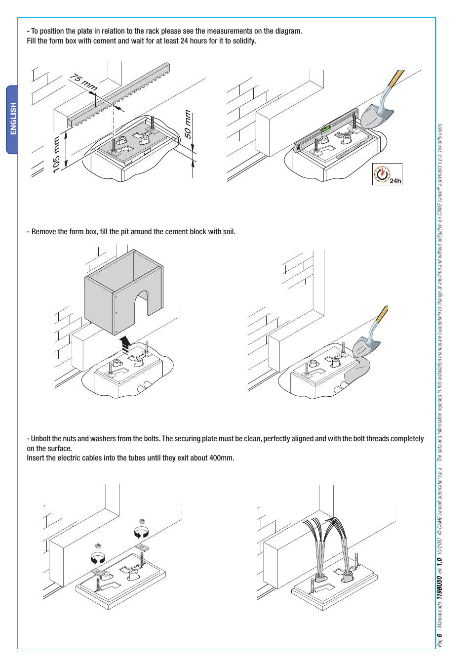 CAME BX-246 Kit User Manual | Page 6 / 24