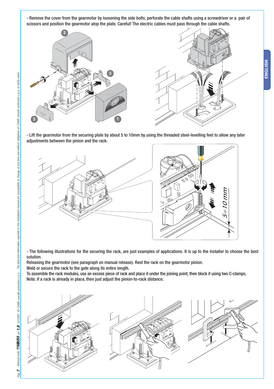 CAME BX-246 Kit User Manual | Page 7 / 24