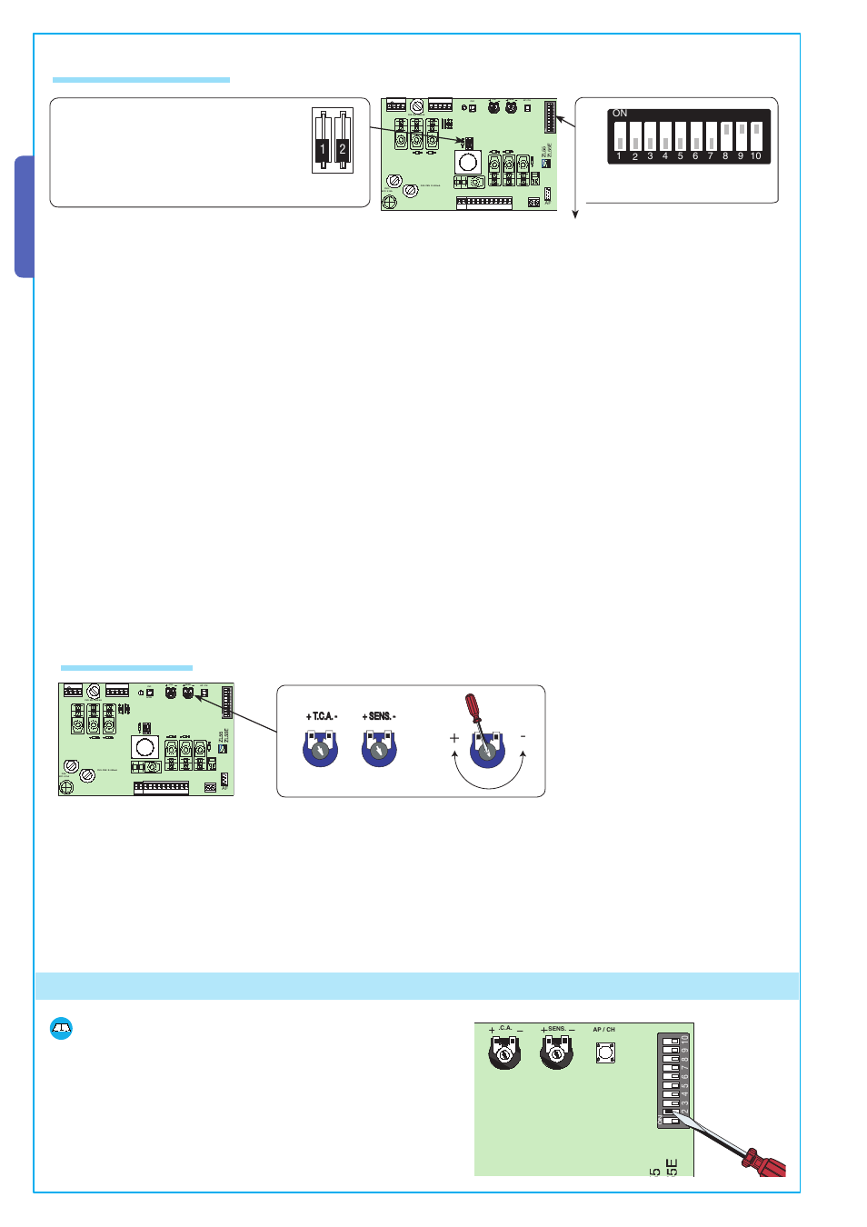 7 adjusting the run-limiters, English, 5 adjustments 6.4 function selection | CAME Ver U4512-B Kit User Manual | Page 14 / 24