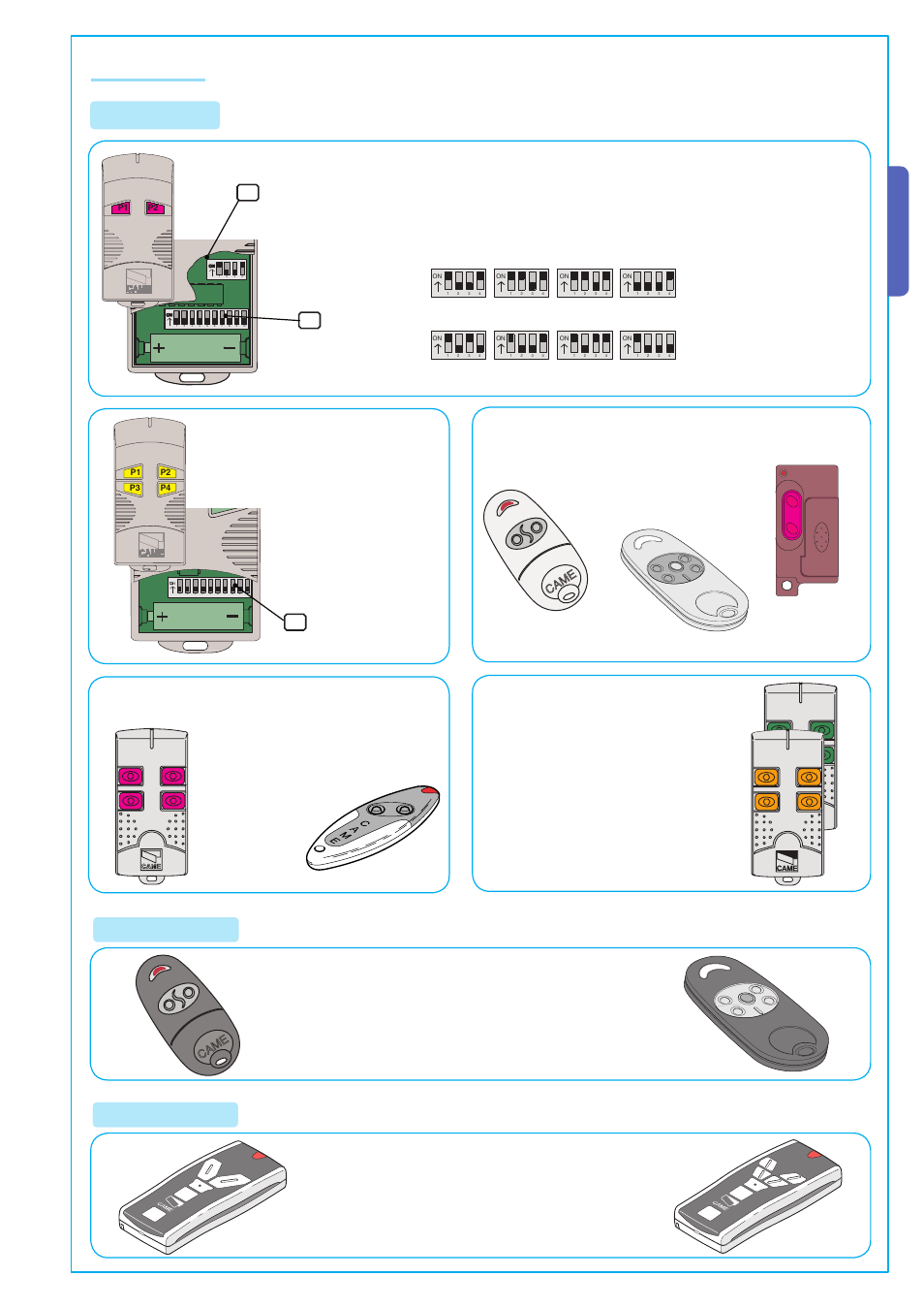 English, Serie touch, Serie atomo | Top series, Touch series, Atomo series, Transmitters, See instructions attached to the af43sr card | CAME Ver U4512-B Kit User Manual | Page 19 / 24