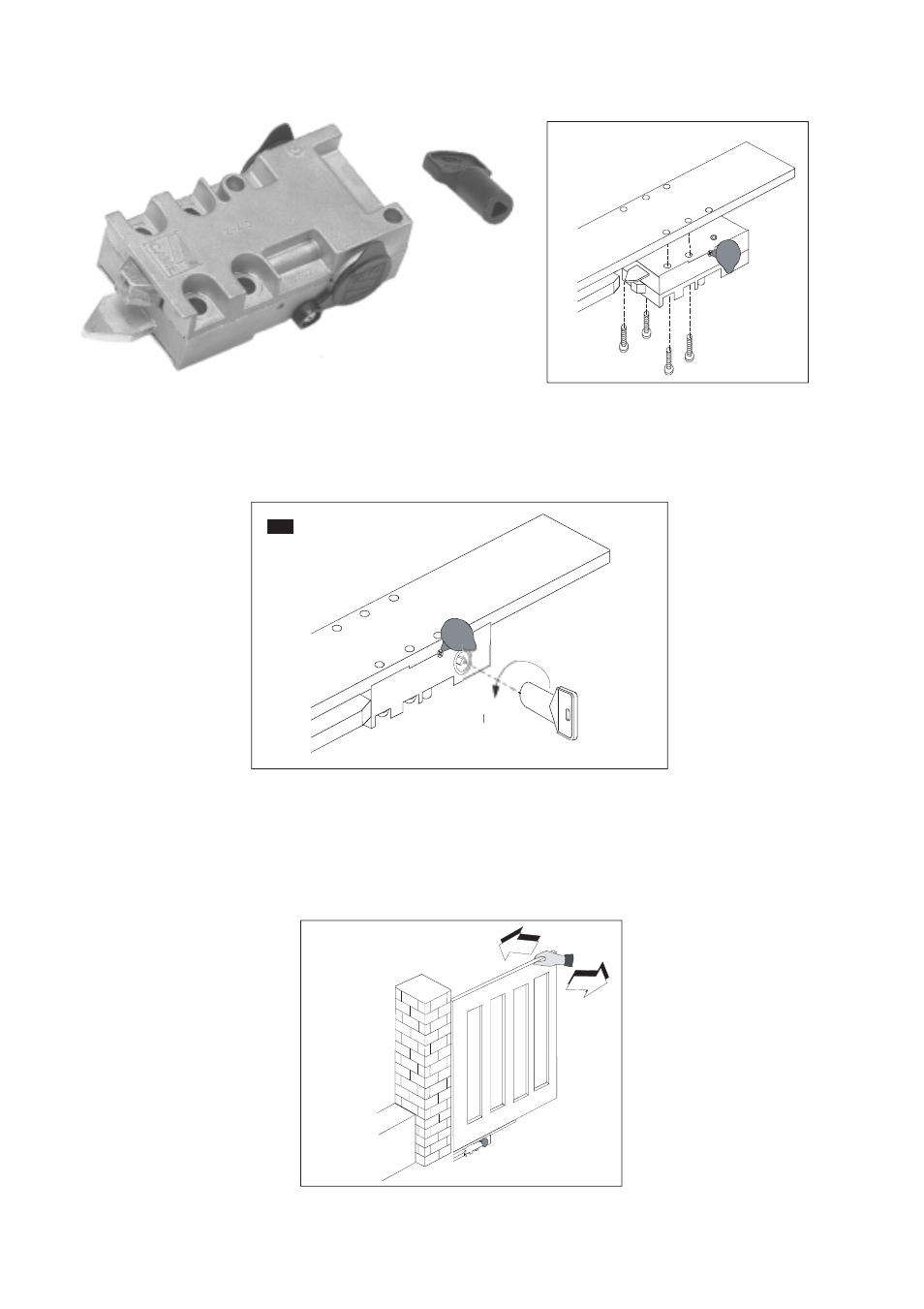 6 - fitting the gate lock | CAME Frog-AEP24 Kit User Manual | Page 7 / 32
