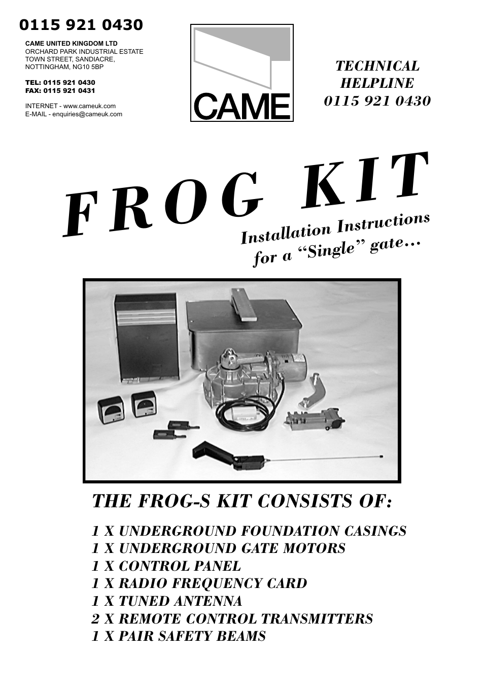 CAME Frog-AES24 Kit User Manual | 32 pages