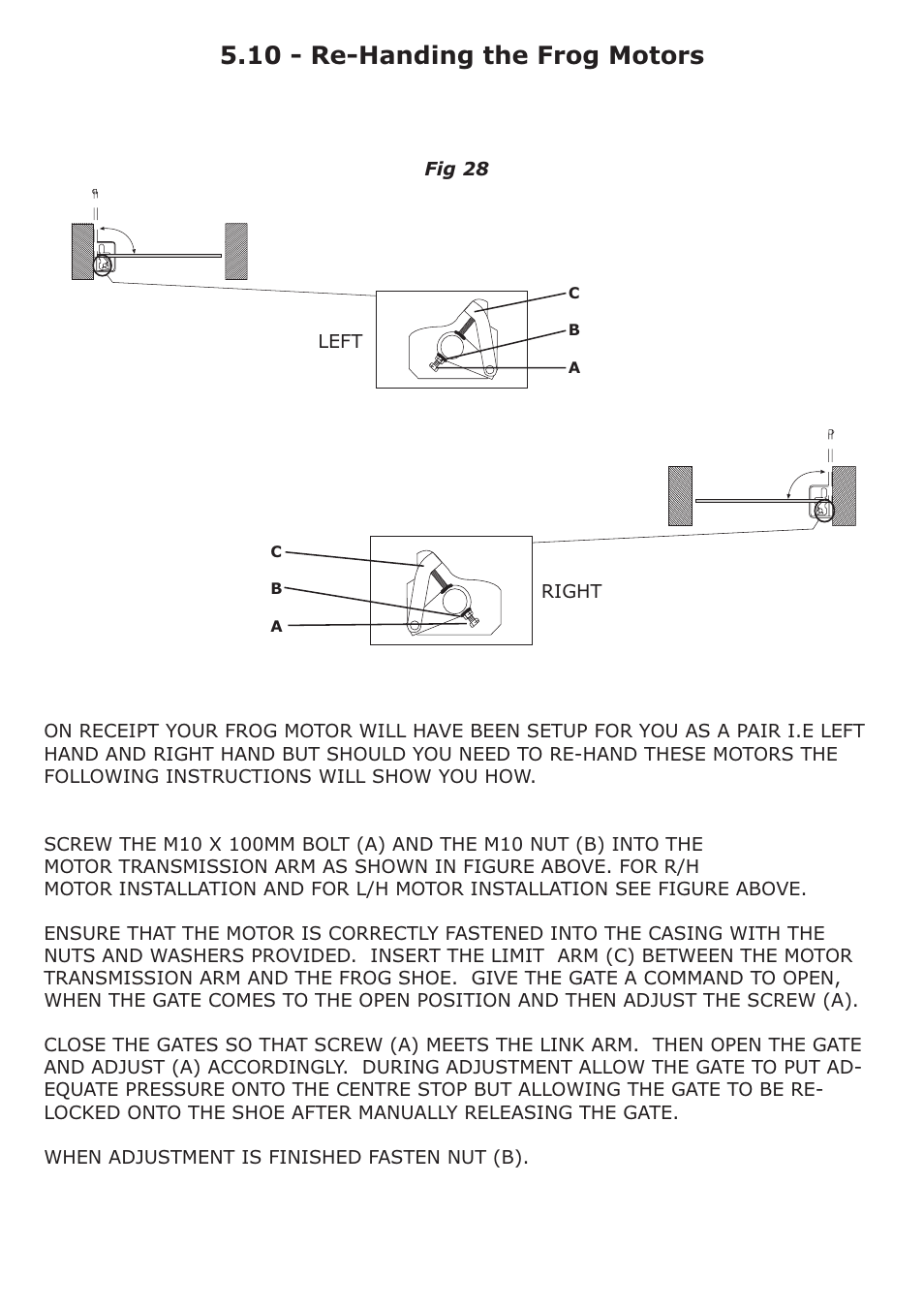 10 - re-handing the frog motors | CAME Frog-AES24 Kit User Manual | Page 29 / 32