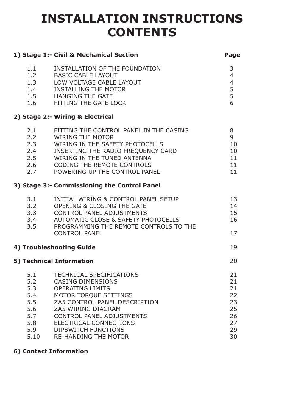 Installation instructions contents | CAME Frog-AES24 Kit User Manual | Page 3 / 32
