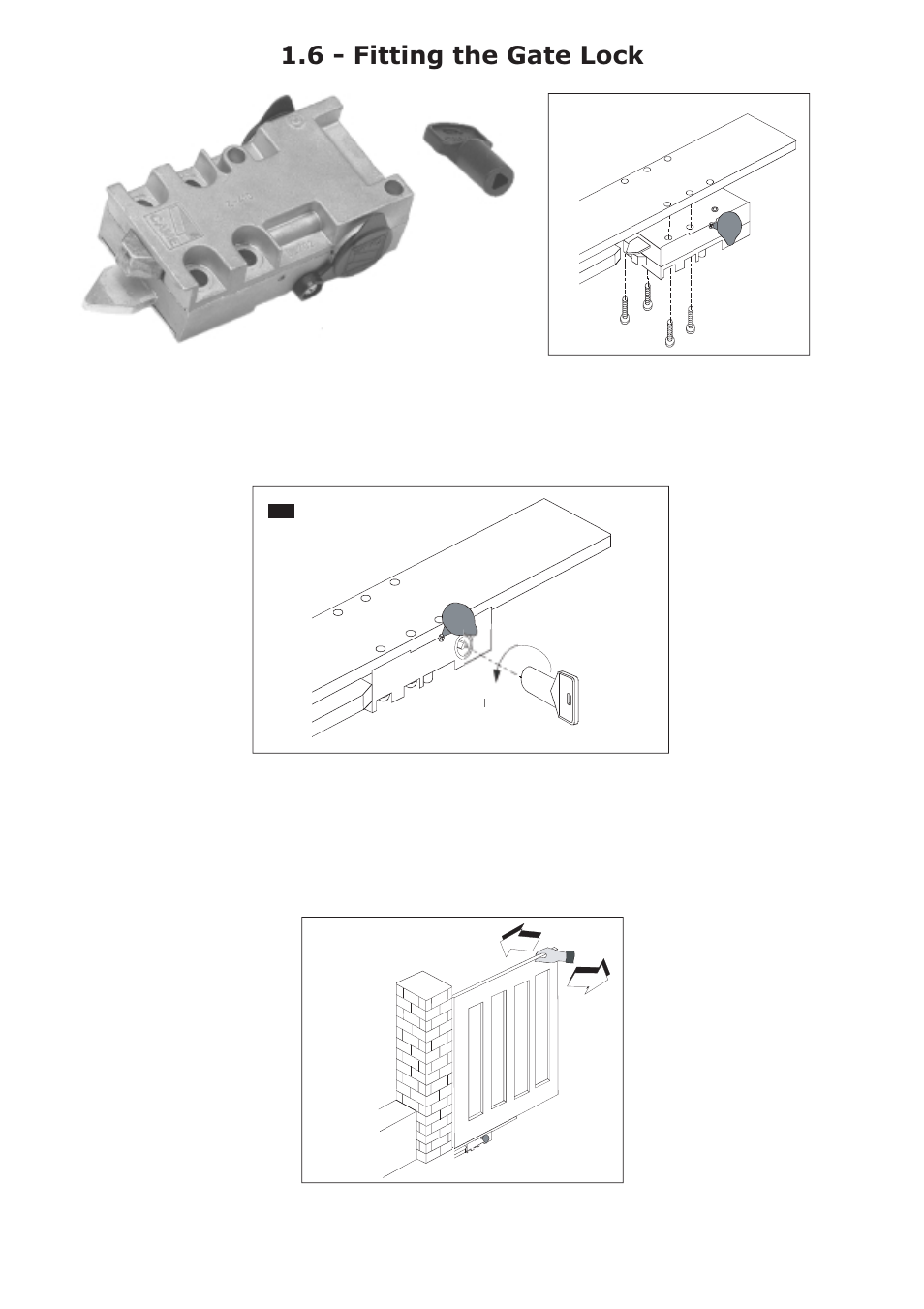6 - fitting the gate lock | CAME Frog-AES24 Kit User Manual | Page 7 / 32