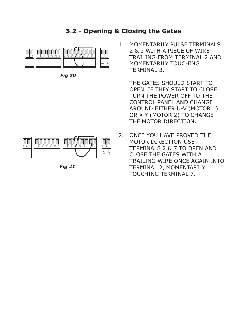 2 - opening & closing the gates | CAME Ati-P324 Kit User Manual | Page 19 / 36