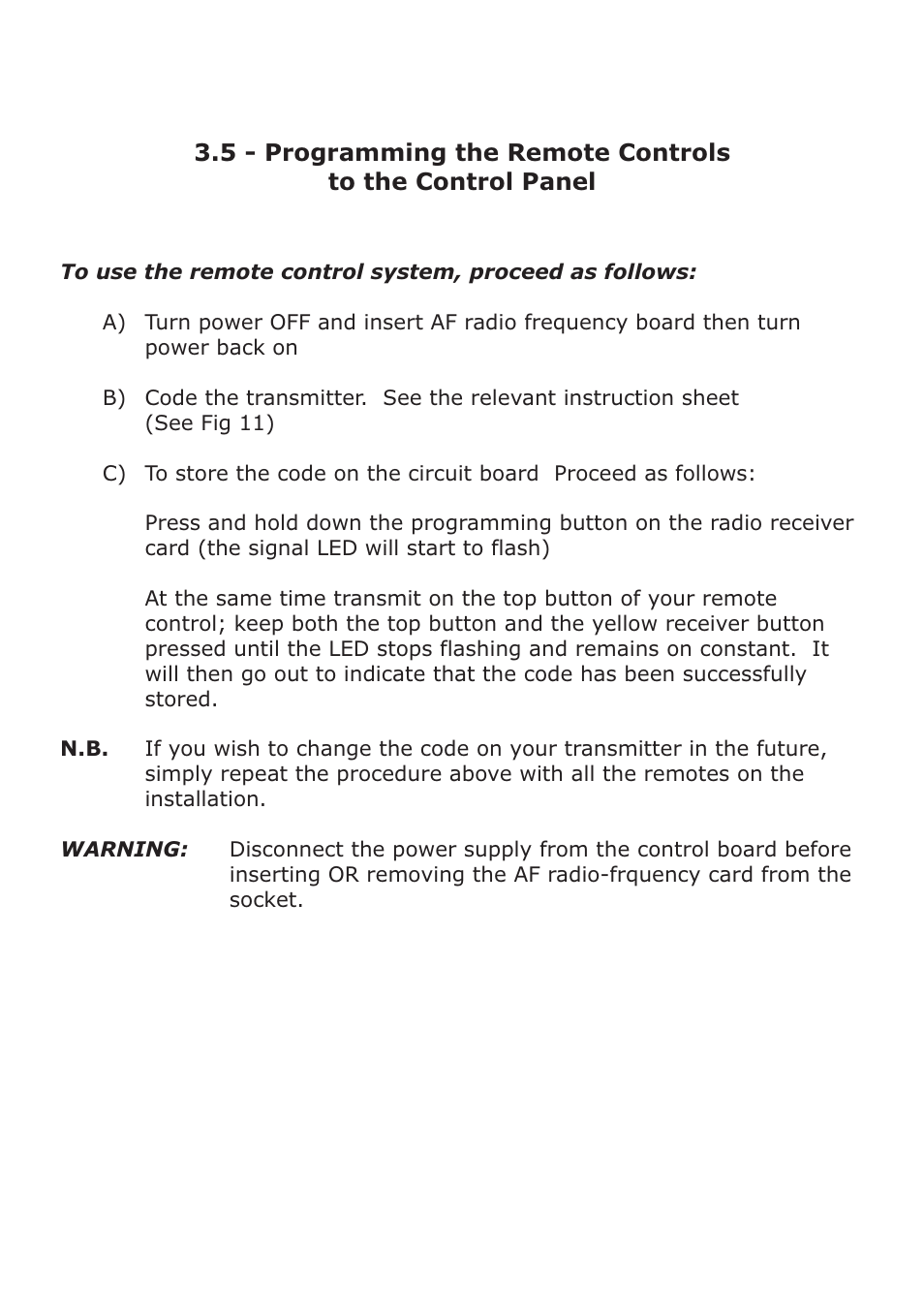CAME Ati-P324 Kit User Manual | Page 22 / 36