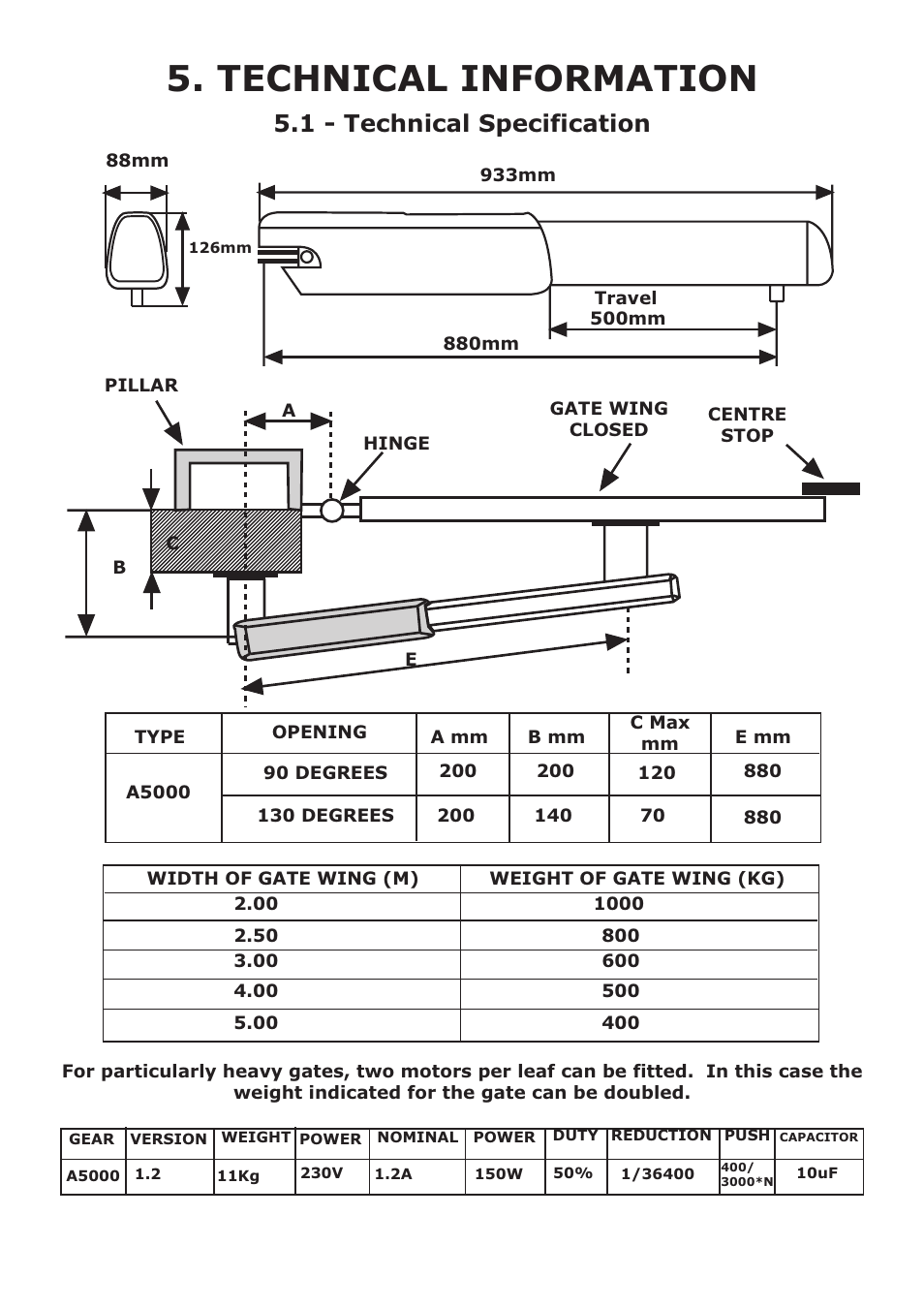 Technical information, 1 - technical specification | CAME Ati-P324 Kit User Manual | Page 26 / 36