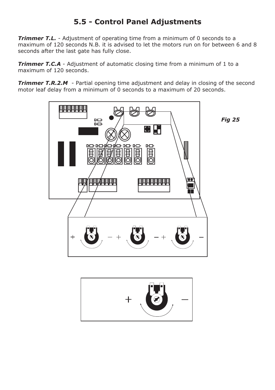 5 - control panel adjustments | CAME Ati-P324 Kit User Manual | Page 31 / 36