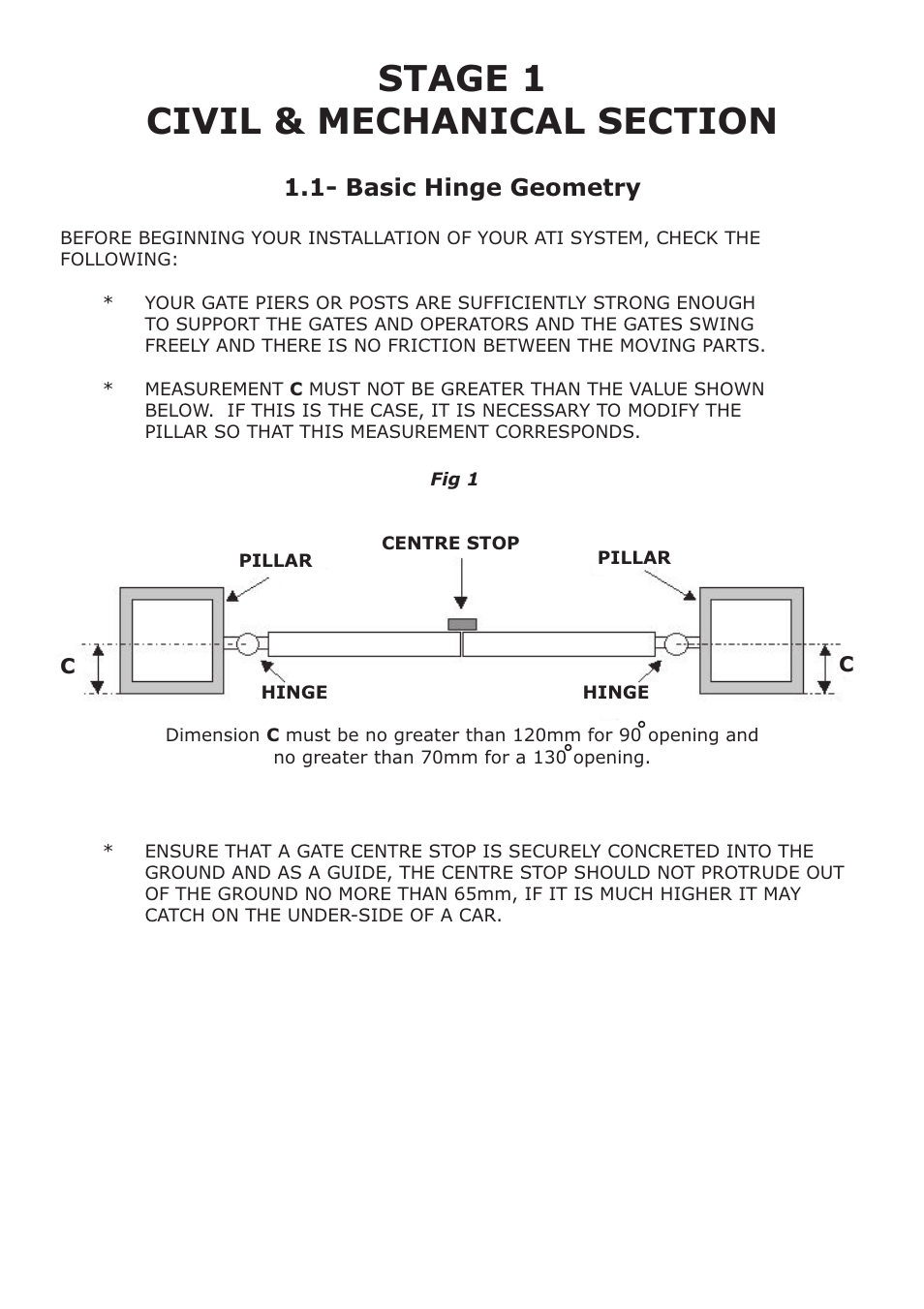 Basic hinge geometry | CAME Ati-P324 Kit User Manual | Page 4 / 36