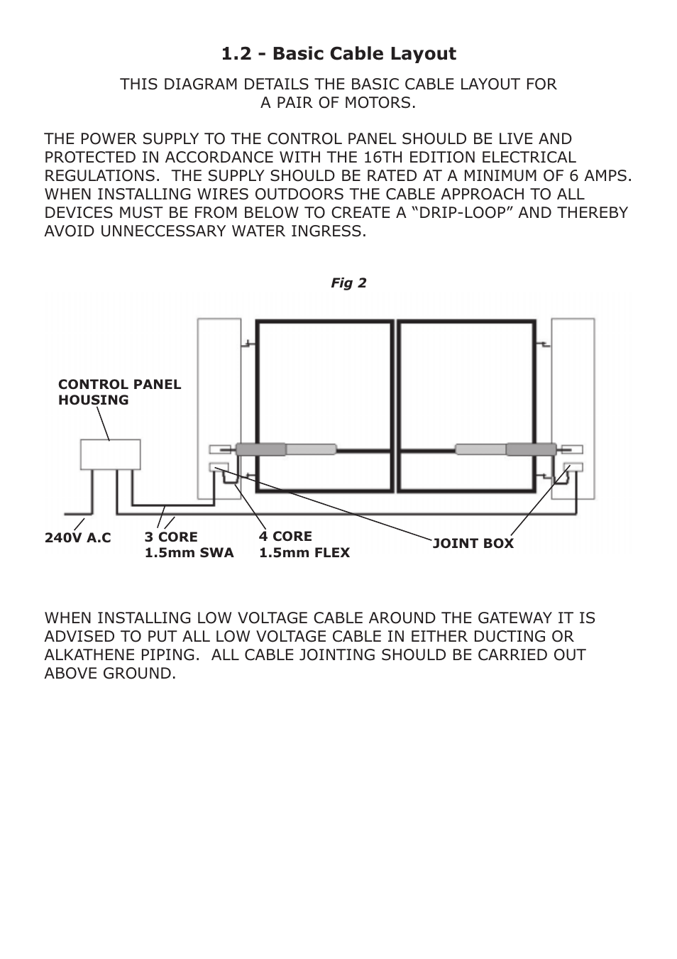 2 - basic cable layout | CAME Ati-P324 Kit User Manual | Page 5 / 36