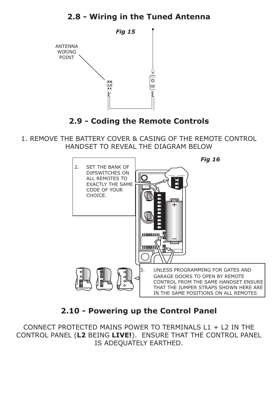 10 - powering up the control panel | CAME Ati-S324 Kit User Manual | Page 16 / 36