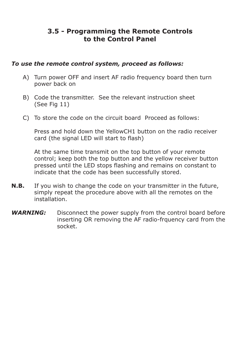 CAME Ati-S324 Kit User Manual | Page 22 / 36