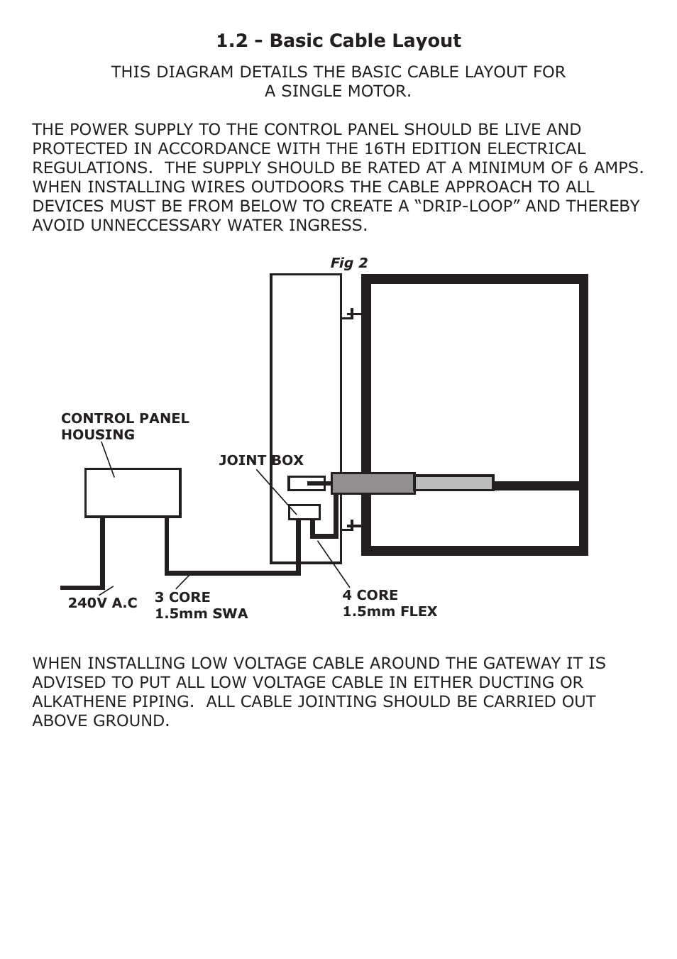 2 - basic cable layout | CAME Ati-S324 Kit User Manual | Page 5 / 36