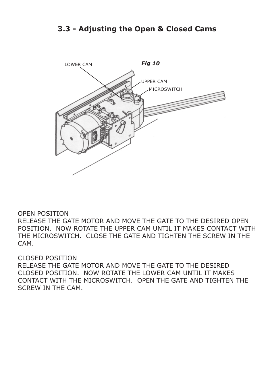 3 - adjusting the open & closed cams | CAME FerniE-P Kit User Manual | Page 12 / 36