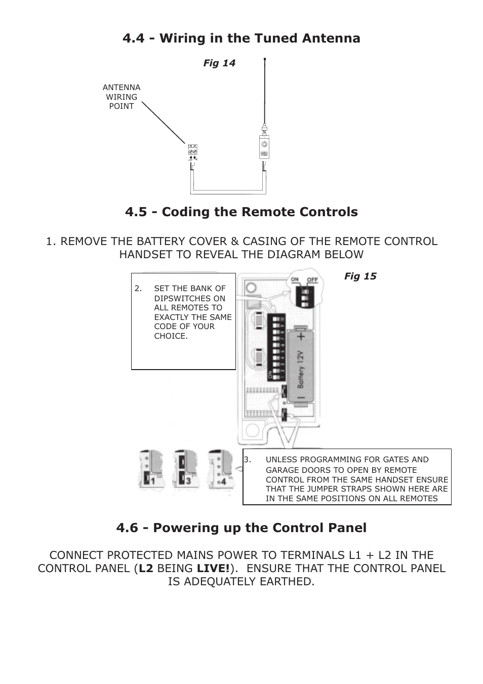 6 - powering up the control panel | CAME FerniE-P Kit User Manual | Page 16 / 36