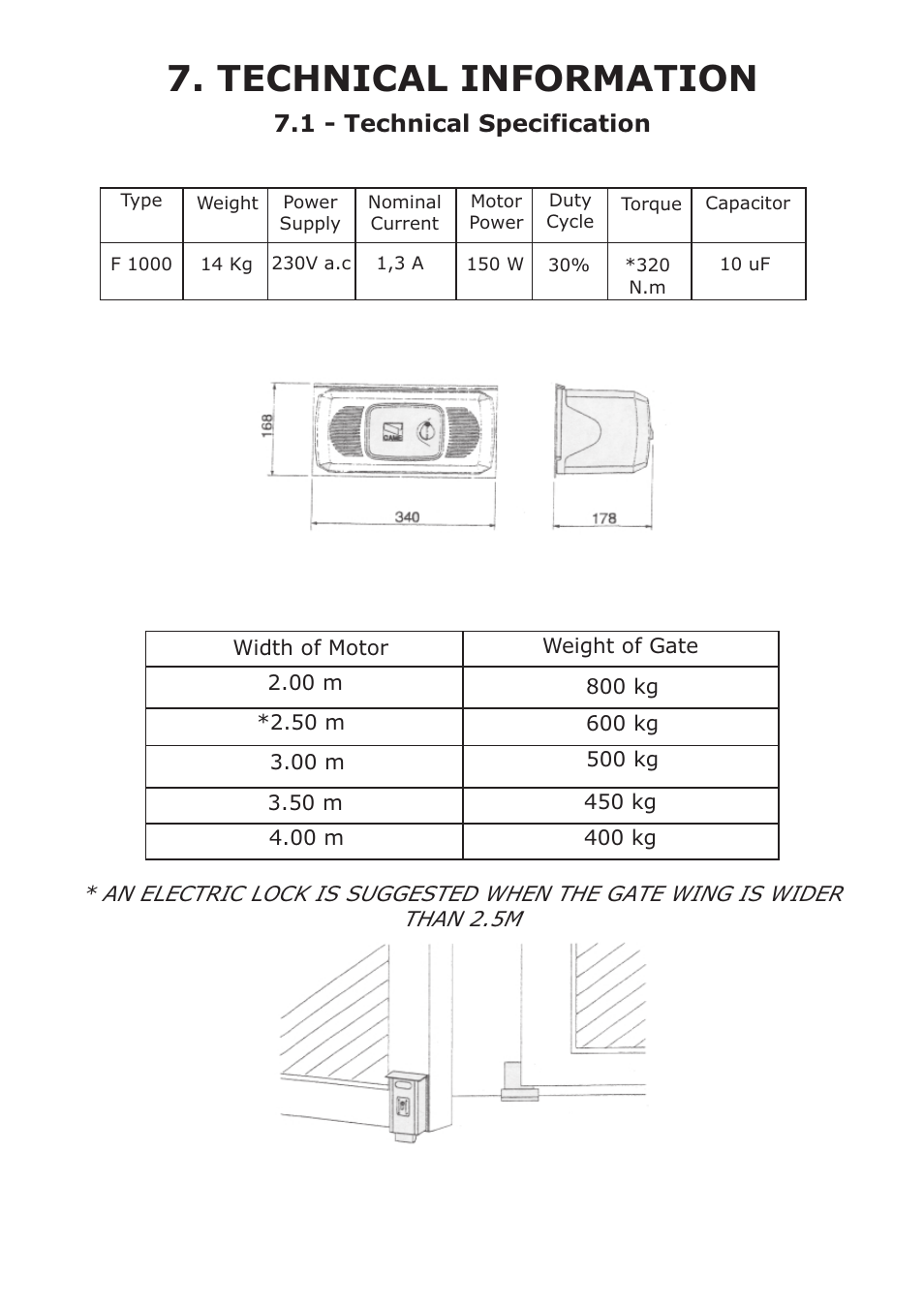 Technical information, 1 - technical specification | CAME FerniE-P Kit User Manual | Page 27 / 36