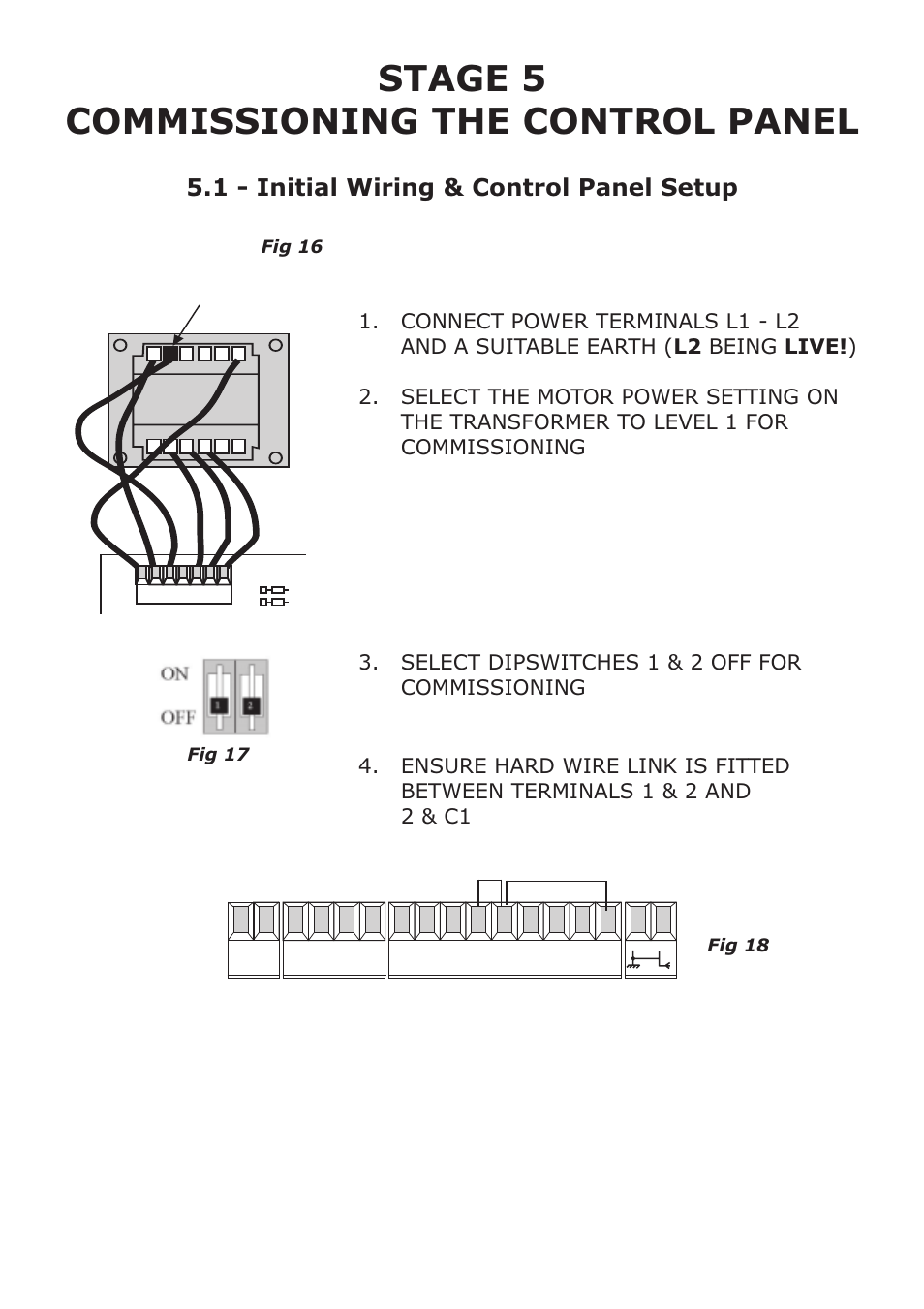 Stage 5 commissioning the control panel | CAME FerniE-S Kit User Manual | Page 19 / 36